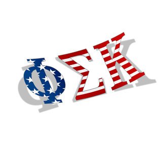 Phi Sigma Kappa American Flag Greek Letter Sticker - 2.5" Tall
