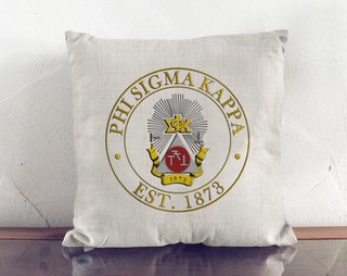 Phi Sigma Kappa Crest Linen Pillow