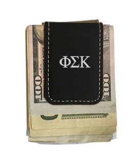 Phi Sigma Kappa Greek Letter Leatherette Money Clip