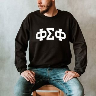 Phi Sigma Phi Arched Greek Letter Crewneck Sweatshirt