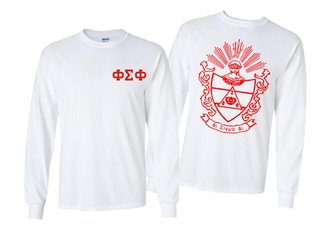 Phi Sigma Phi World Famous Crest - Shield Long Sleeve T-shirts- $19.95!