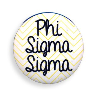 Phi Sigma Sigma Chevron Script Button