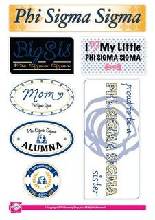 Phi Sigma Sigma Family Sticker Sheet