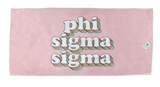 Phi Sigma Sigma Plush Retro Beach Towel