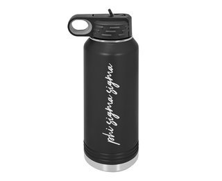 Phi Sigma Sigma Script Stainless Water Bottle
