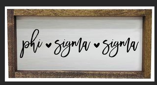 Phi Sigma Sigma Script Wooden Signs