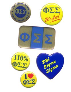 Phi Sigma Sigma Sorority Buttons 6 Pack