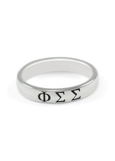 Phi Sigma Sigma Sterling Silver Skinny Band Ring