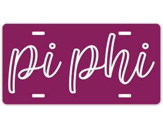 Pi Beta Phi Kem License Plate