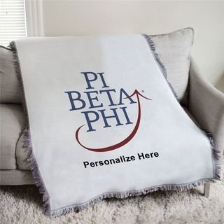 Pi Beta Phi Logo Afghan Blanket Throw