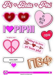 Pi Beta Phi Love Theme Stickers