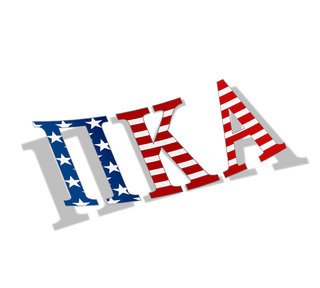 Pi Kappa Alpha American Flag Greek Letter Sticker - 2.5" Tall