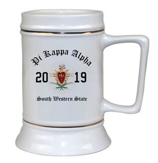 Pi Kappa Alpha Ceramic Crest & Year Ceramic Stein Tankard - 28 ozs!