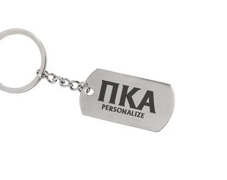 Pi Kappa Alpha Dog Tag Style Custom Keychain