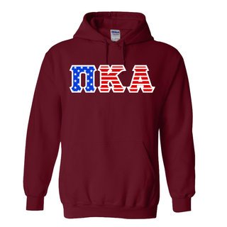 DISCOUNT-Pi Kappa Alpha Greek Letter American Flag Hoodie