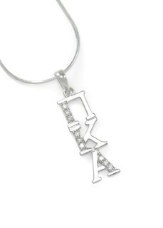 Pi Kappa Alpha Sterling Silver Lavaliere set with Lab-Created Diamonds