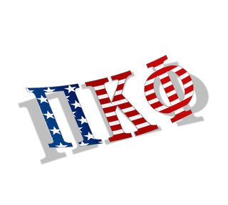 Pi Kappa Phi American Flag Greek Letter Sticker - 2.5" Tall