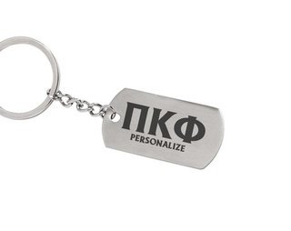 Pi Kappa Phi Dog Tag Style Custom Keychain