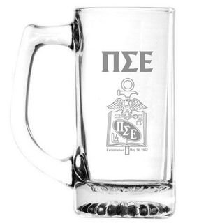 Pi Sigma Epsilon 13 oz Glass Engraved Mug