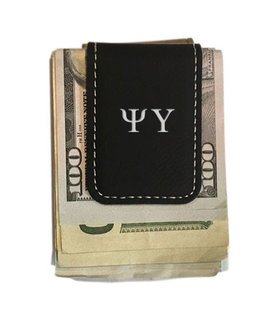 Psi Upsilon Greek Letter Leatherette Money Clip