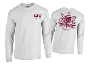 Psi Upsilon World Famous Crest - Shield Long Sleeve T-Shirt- $24.95!
