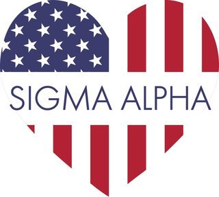 Sigma Alpha American Flag Greek Heart Shaped Decal