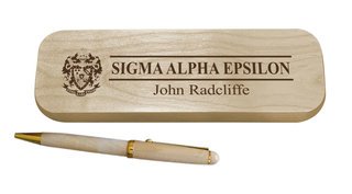 Sigma Alpha Epsilon Maple Wood Pen Set
