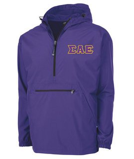 Sigma Alpha Epsilon Tackle Twill Lettered Pack N Go Pullover