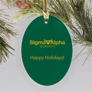 Sigma Alpha Holiday Color Mascot Christmas Ornament