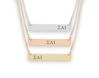 Sigma Alpha Iota Letters Bar Necklace