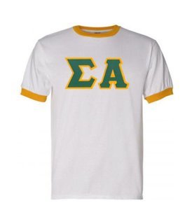 DISCOUNT-Sigma Alpha Lettered Ringer Shirt