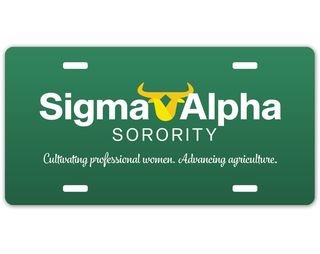 Sigma Alpha Logo License Plate
