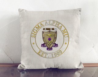 Sigma Alpha Mu Crest Linen Pillow