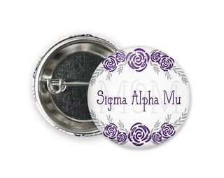 Sigma Alpha Mu Mom Floral Button