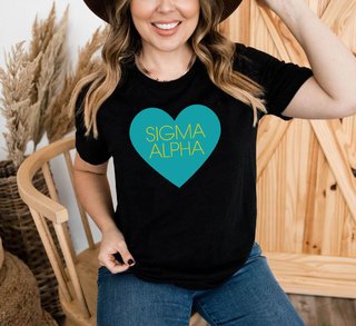 Sigma Alpha Tiffany Heart T-Shirt