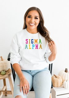 Sigma Alpha Vintage Rainbow Crewneck Sweatshirt