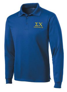 Sigma Chi- $35 World Famous Long Sleeve Dry Fit Polo