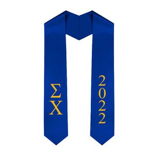Sigma Chi Greek Lettered Graduation Sash Stole With Year - Best Value