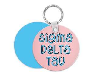 Sigma Delta Tau Bubble Keychain