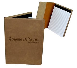 Sigma Delta Tau Mascot Leatherette Portfolio with Notepad
