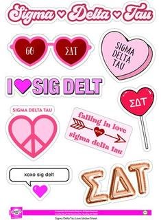 Sigma Delta Tau Love Theme Stickers