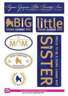 Sigma Gamma Rho Family Sticker Sheet
