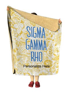 Sigma Gamma Rho Floral Sherpa Lap Blanket