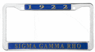 Sigma Gamma Rho Metal License Plate Frame