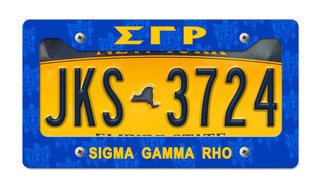 Sigma Gamma Rho New License Plate Frame