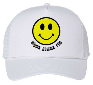 Sigma Gamma Rho Smiley Face Trucker Hat