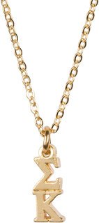 Sigma Kappa 22 k Yellow Gold Plated Lavaliere Necklace - ON SALE!