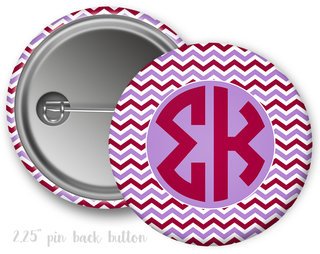 Sigma Kappa Chevron Monogram Button