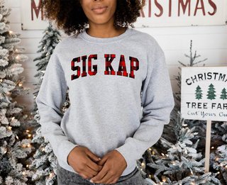 Sigma Kappa Christmas Plaid Nickname Sweatshirt