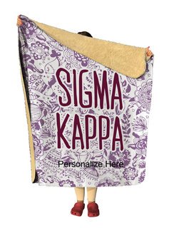 Sigma Kappa Floral Sherpa Lap Blanket